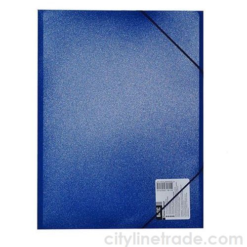 Папка-конверт на резинке BASIC 0,5 мм, синяя - канцтовары в Минске